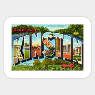 Greetings from Kinston, North Carolina - Vintage Large Letter Postcard Sticker
